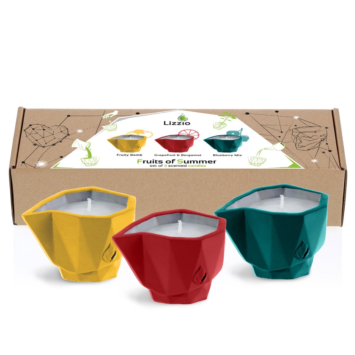 Wkłady do świecy Lizzio Reffill 3-pack Fruits of Śummer