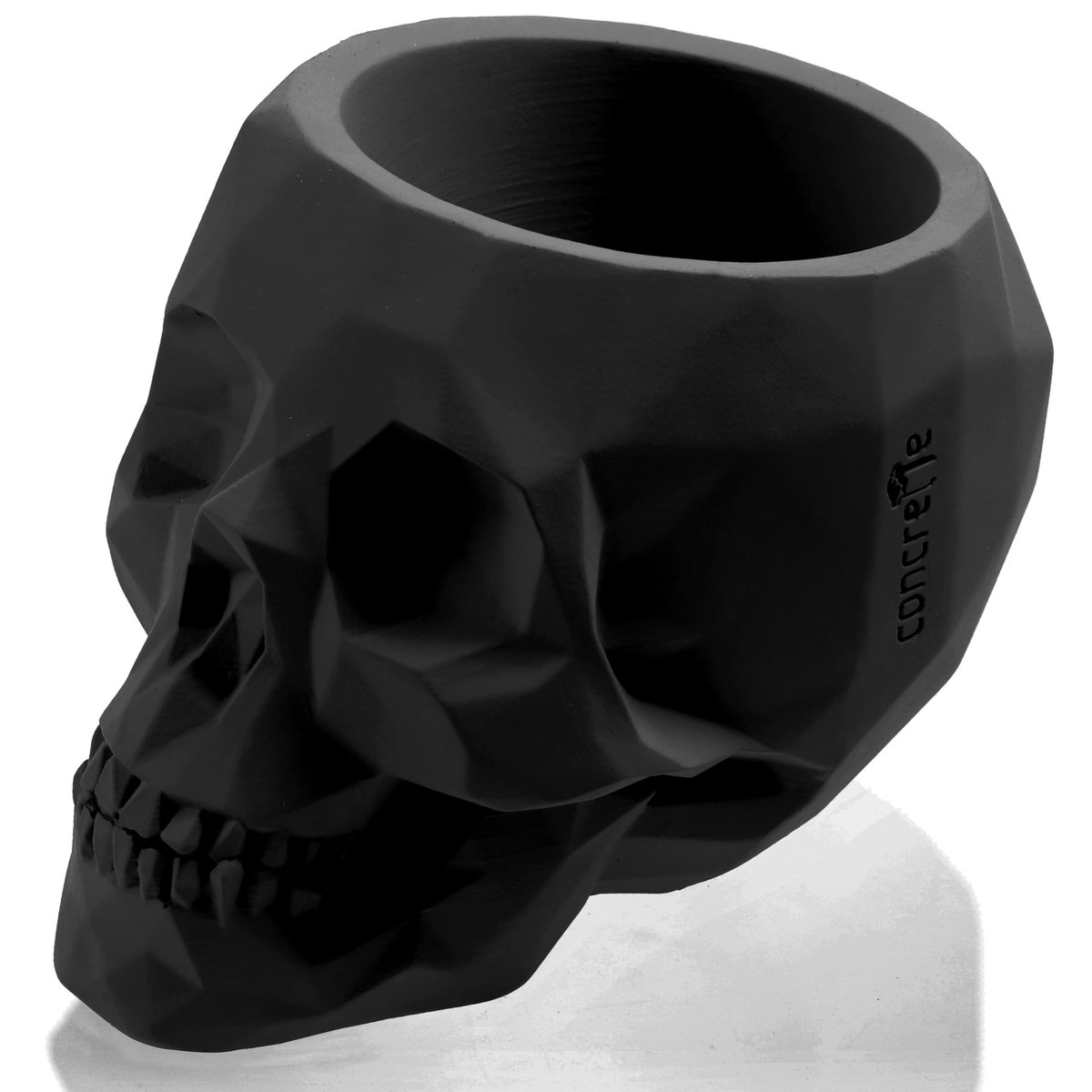 Donica Concrette Śkull Low Poly 7,6 Black Matt