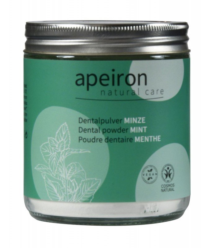 Apeiron, Proszek do czyszczenia zębów, MIĘTA, uzupełnienie, Cosmos Natural, Vegan, 200 g