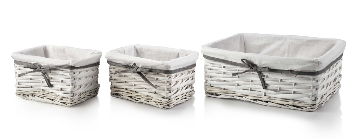Lumarko Lumarko Komplet 3 Koszy Prostokątnych L:40x30xh16/2xm:25x17xh14cm HIWD8865-GAZET Mondex