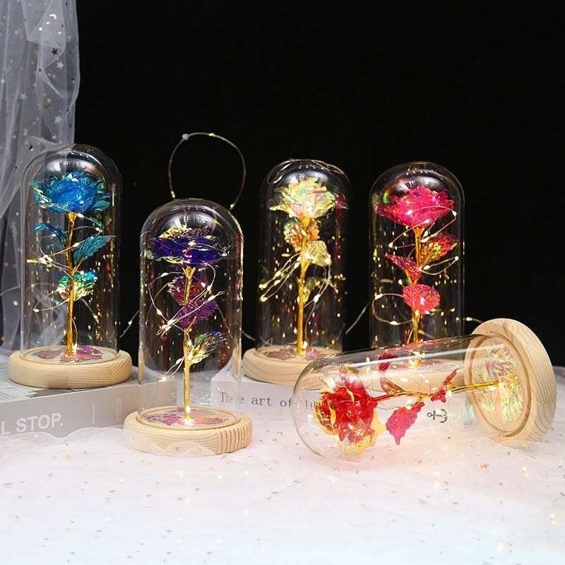 Wieczna róża w szkle LED swiecąca