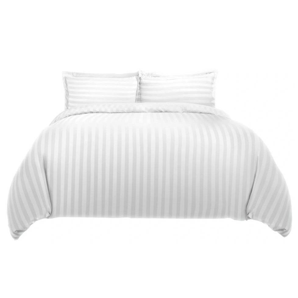 Komplet Pościeli Hotelowej Adamaszek Bawełniana 140X200 Biała