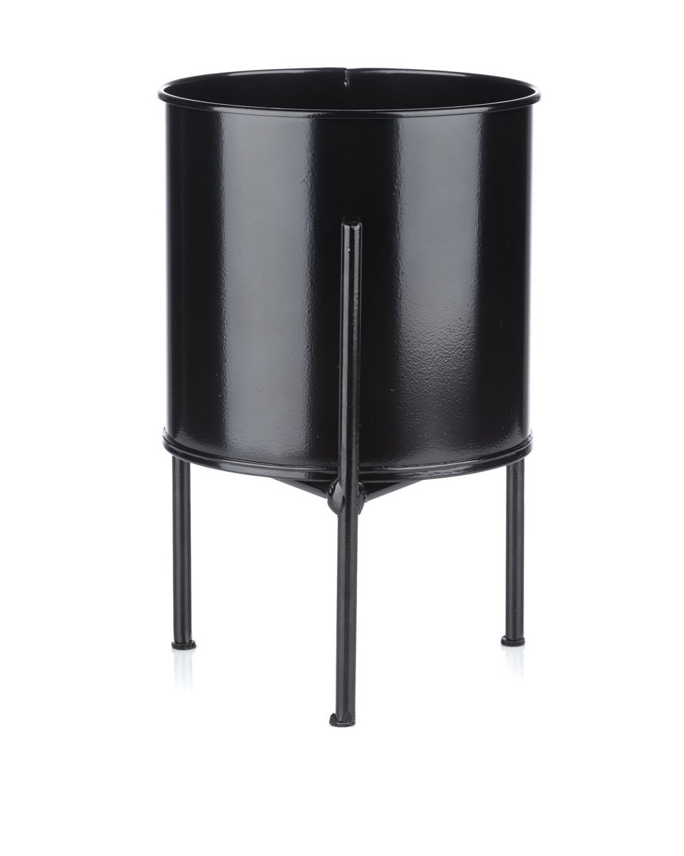 Kwietnik Stojak Z Wkładem 24 Cm Czarny Industrialny Loft