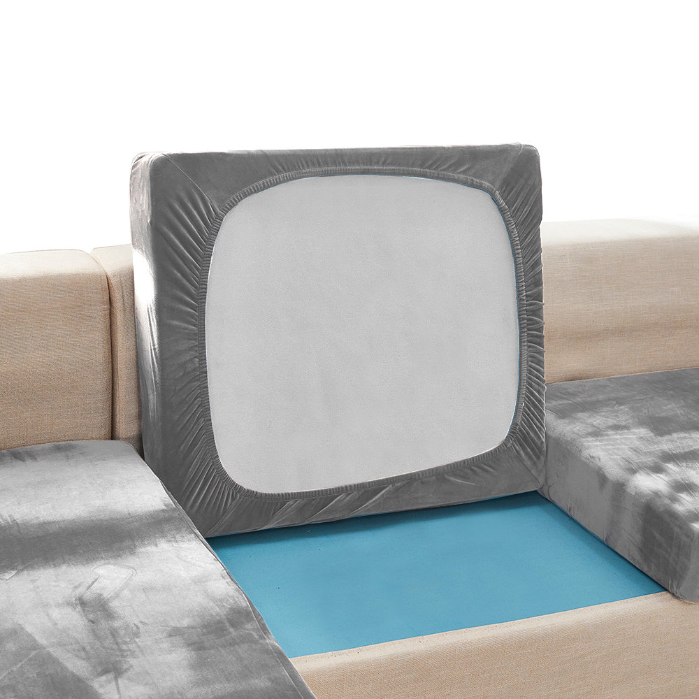 POKROWIEC NA SIEDZISKO KANAPY WELUR JASNY SZARY 95-135 [22SL2]