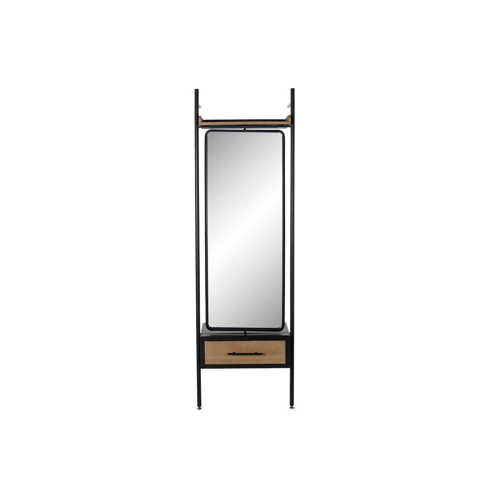Home Emaga Stojące lustro DKD Decor Czarny Drewno Metal Szkło (58 x 30 x 191 cm)