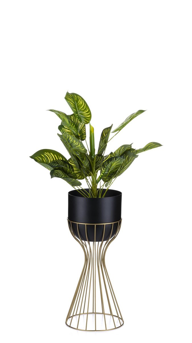 Kwietnik Stojący 46 Cm Złoto Czarny Loft
