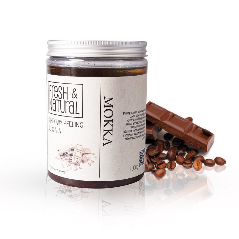 Fresh&Natural Cukrowy peeling do ciała MOKKA 1000g PCM1000