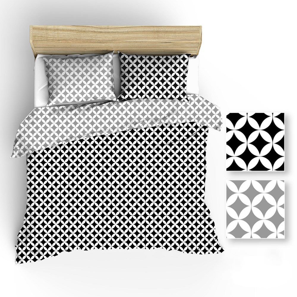 Pościel 160x200 R042 szara czarna maroko białe 208N 212N