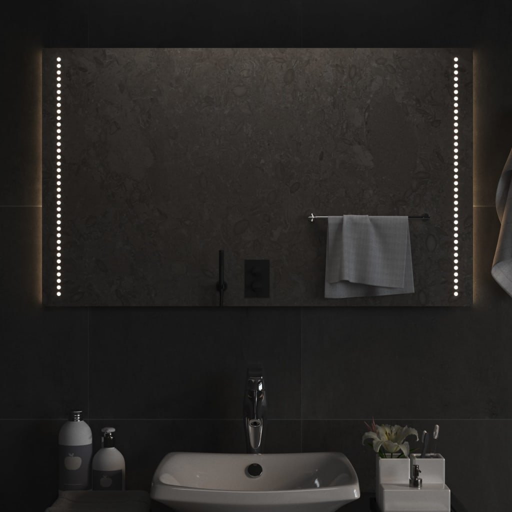vidaXL Lustro łazienkowe z LED, 60x100 cm