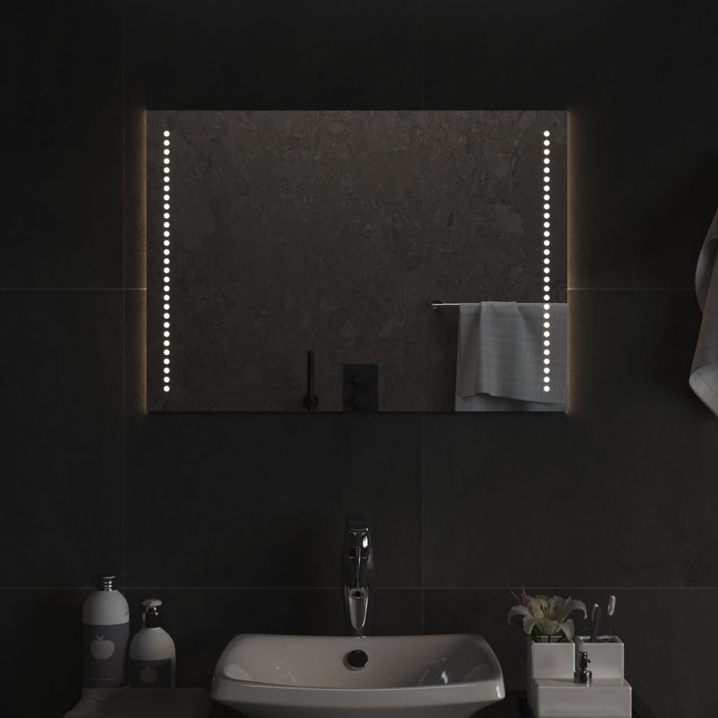 vidaXL Lustro łazienkowe z LED, 50x70 cm