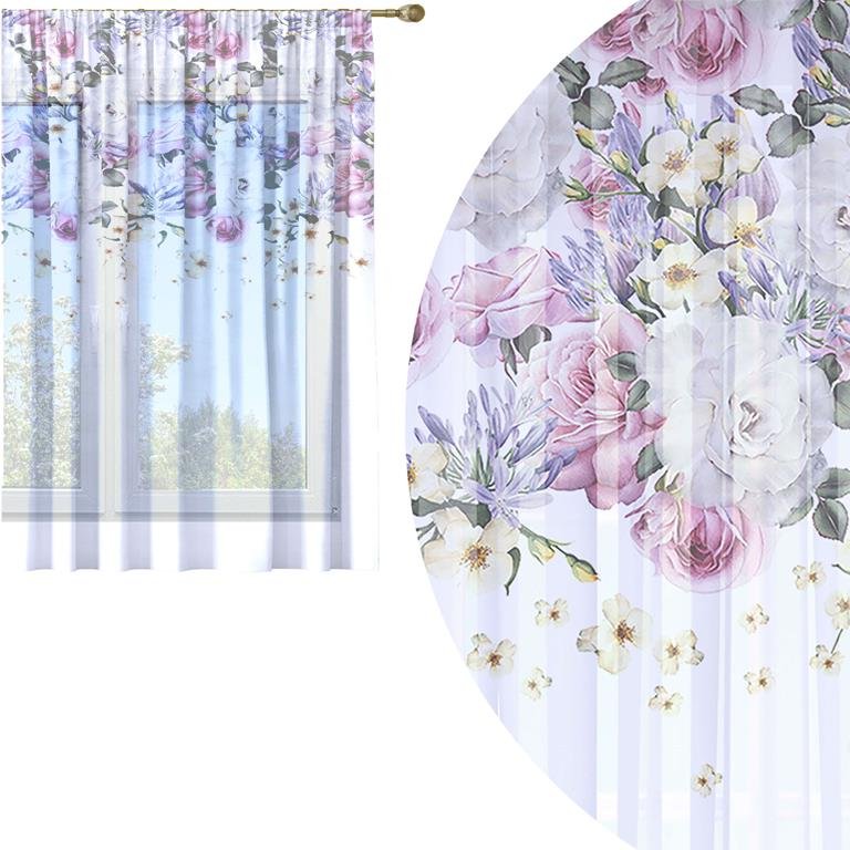 Firana Gotowa 400X150 Woal Barwiona Wzór Na Żabki