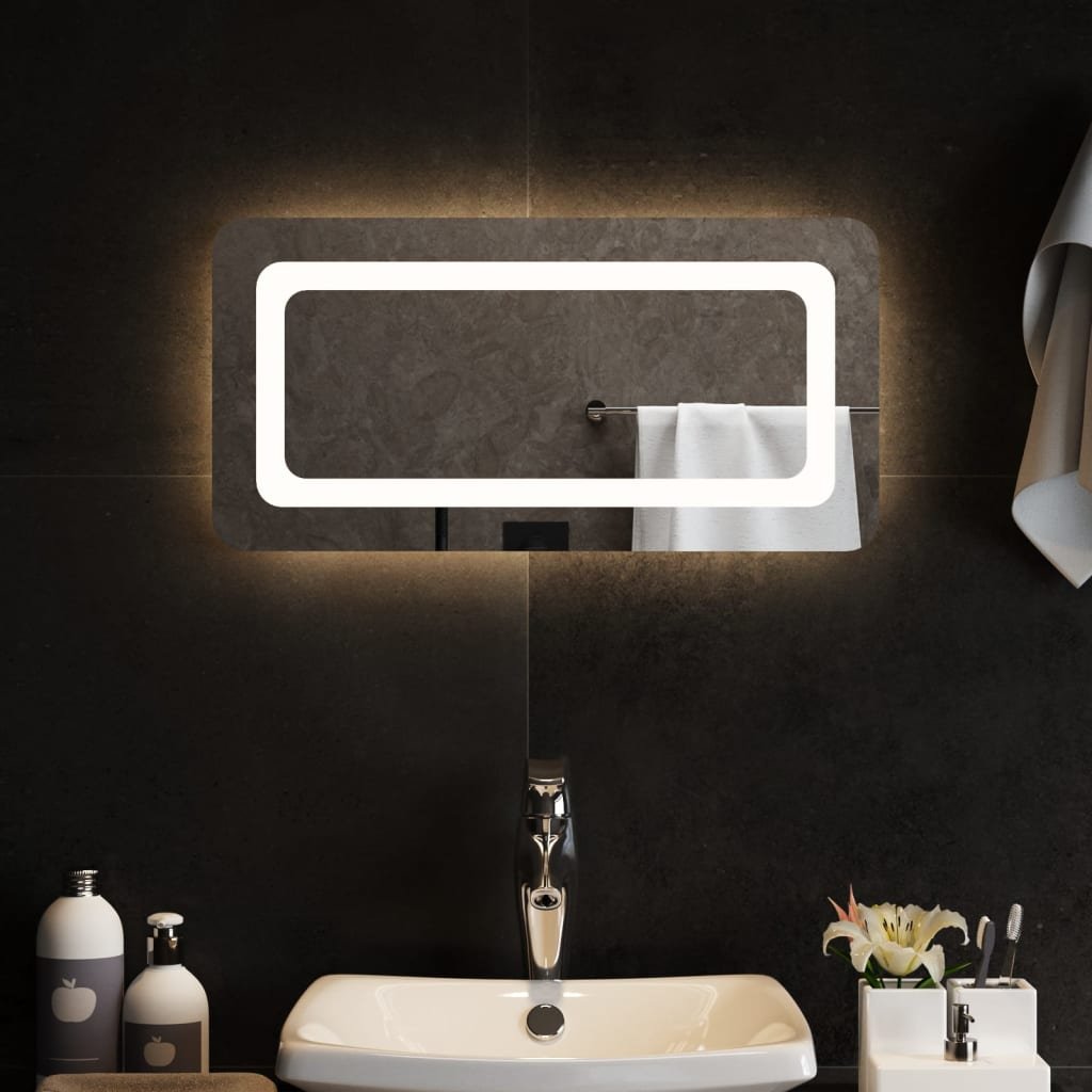 vidaXL Lustro łazienkowe z LED, 60x30 cm