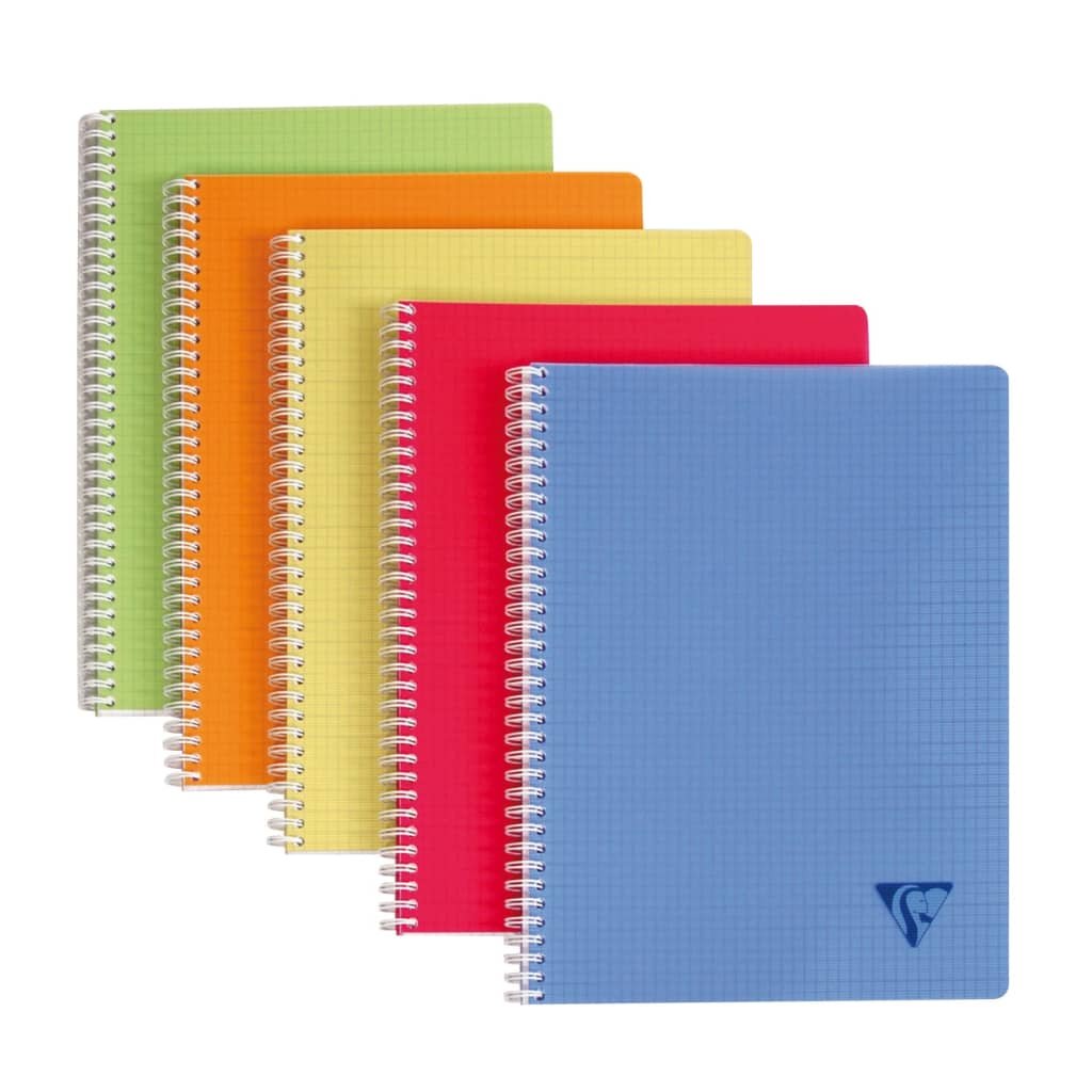 Clairefontaine 5 Kołozeszytów Linicolor A4, 90 Kartek W Kratkę 5X5 Mm