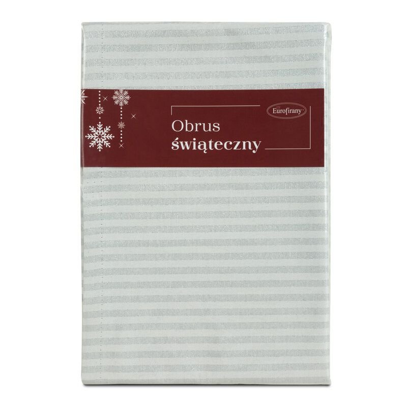 Obrus Świąteczny W Paski Flash 40X180 Srebrny
