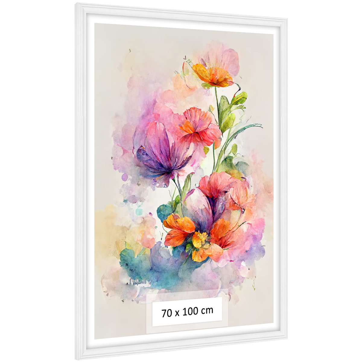 Frezowana Ramka Na Zdjęcia 70 X 100 Cm, Drewniana Rama W Kolorze Białym