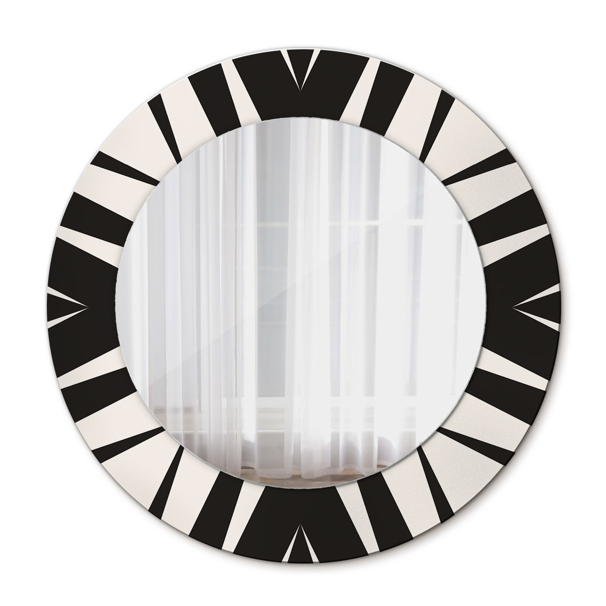 Okrągłe Lustro Ścienne Abstrakcja geometria 50cm