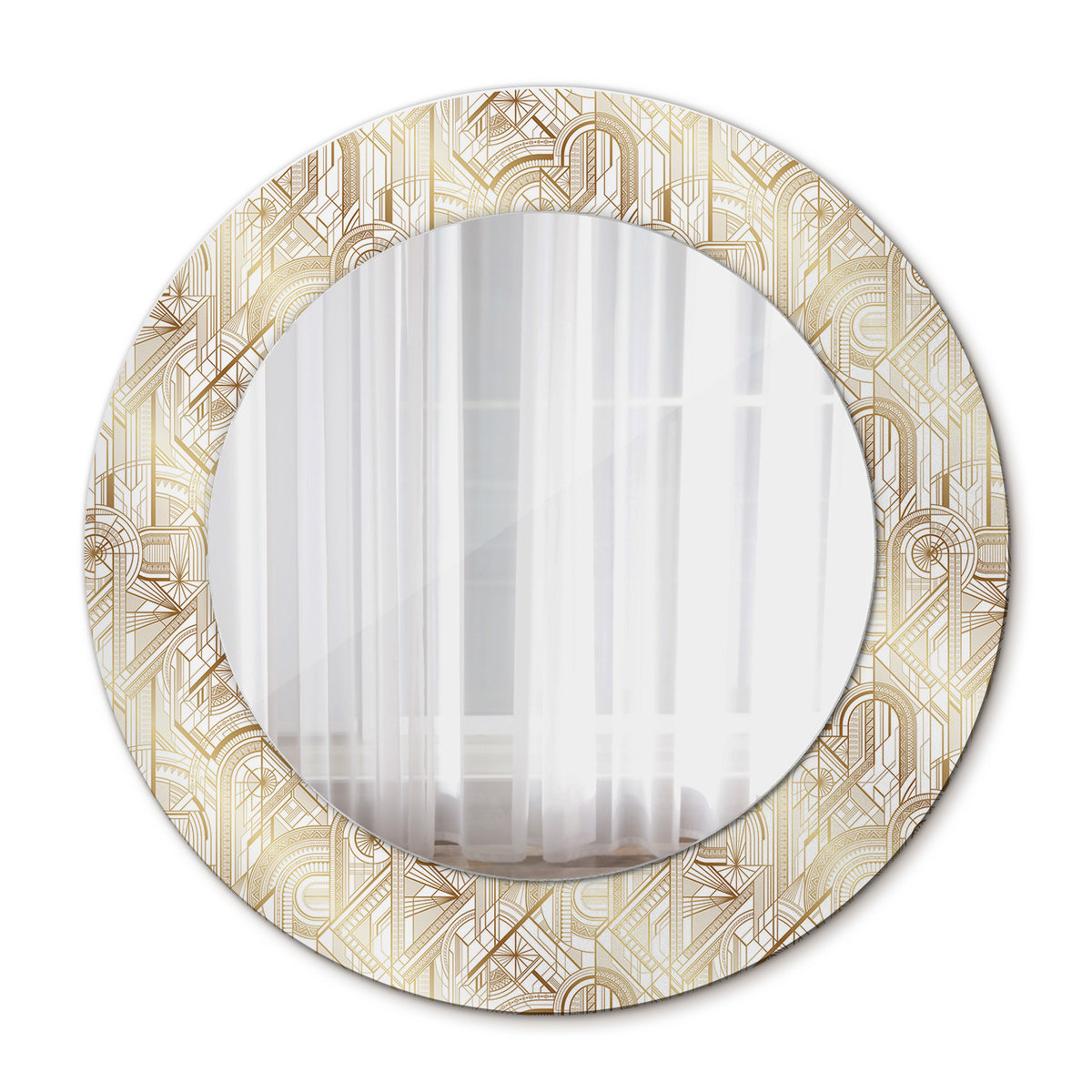 Okrągłe Lustro Ścienne Kompozycja art deco 50cm