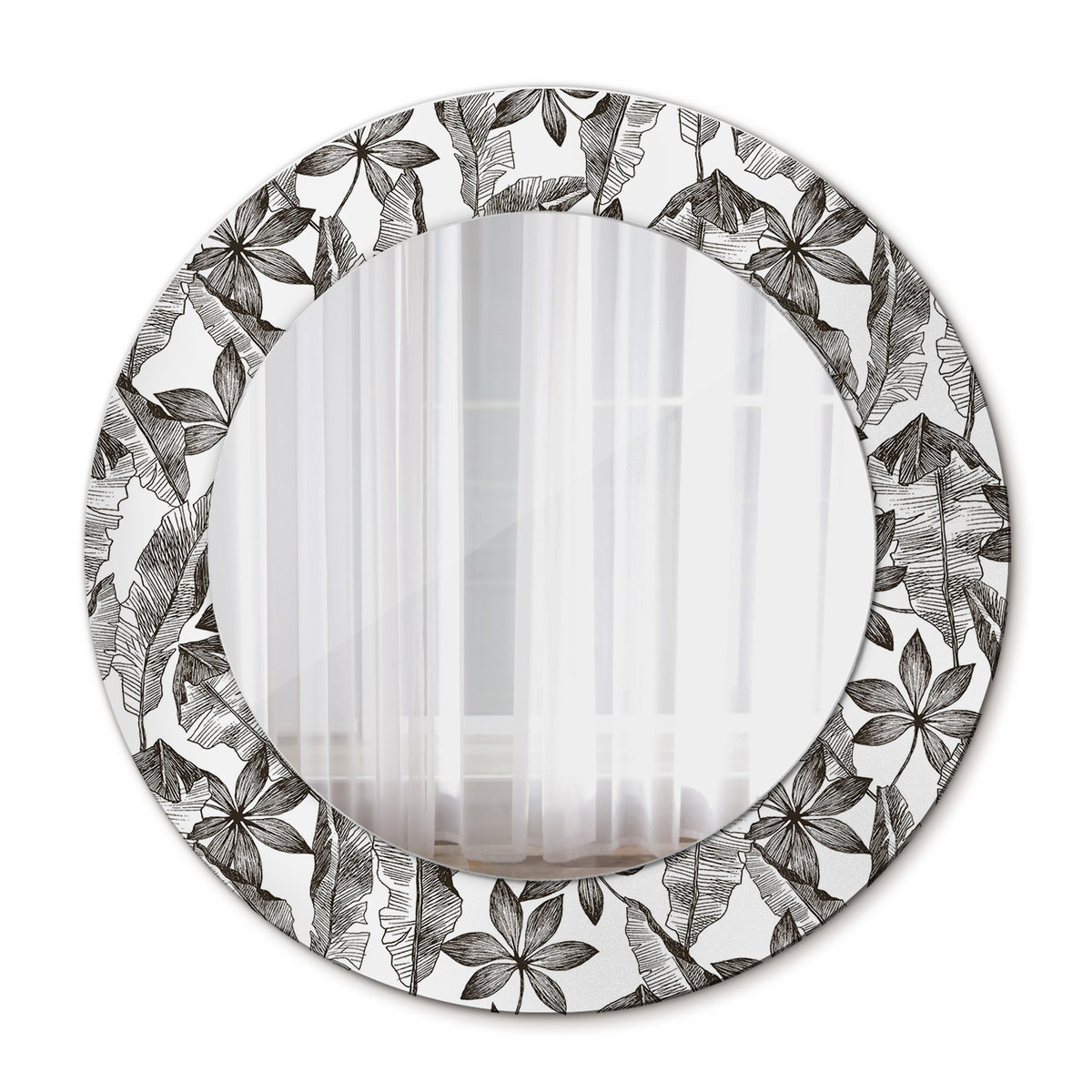Lustro do Łazienki Glamour Liście tropikalne 50cm