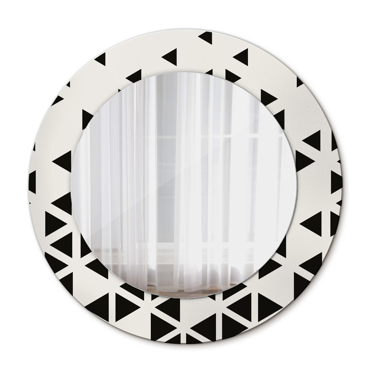 Okrągłe Lustro Abstrakcja geometryczna 50cm
