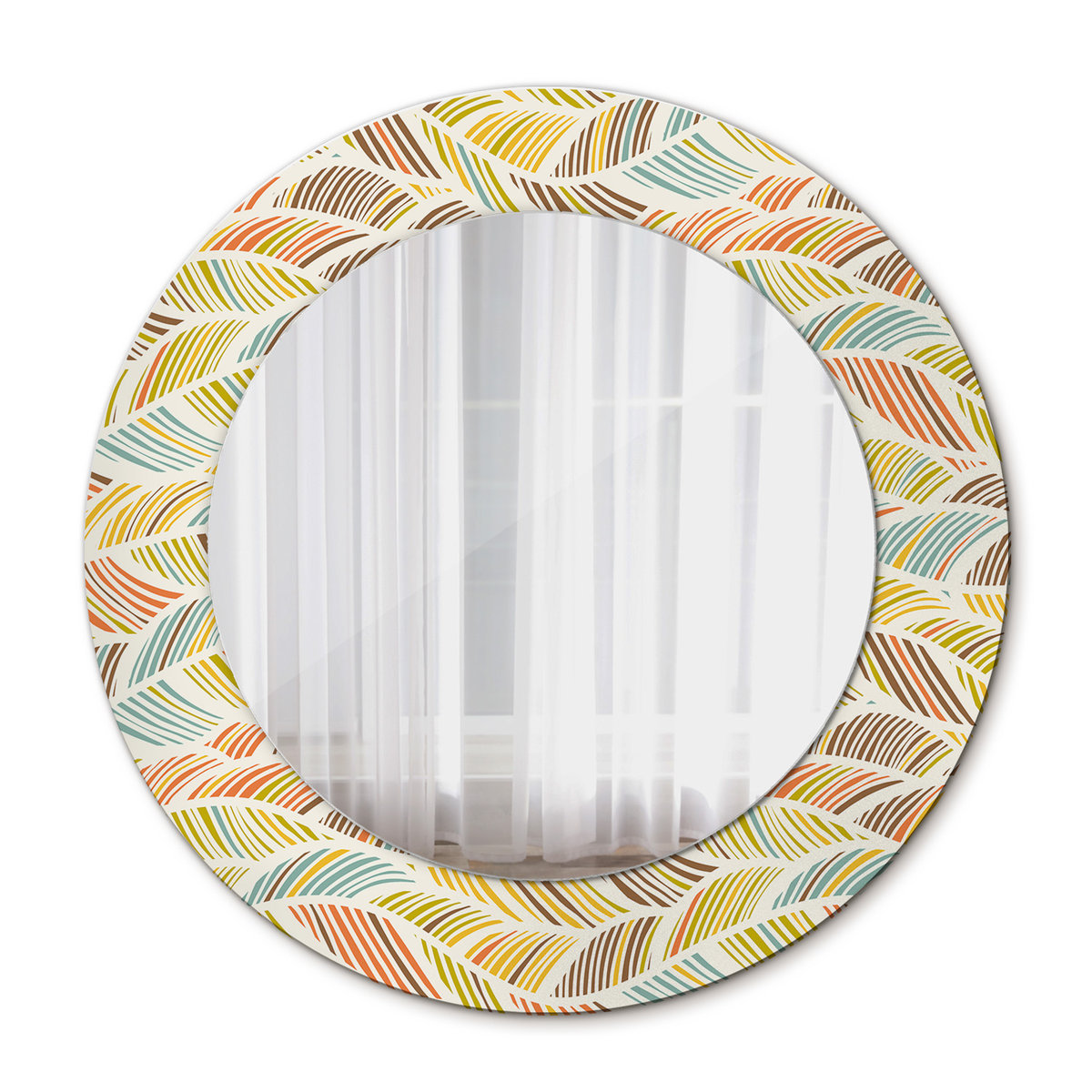 Nowoczesne Lustro w ramie Abstrakcyjny 50cm