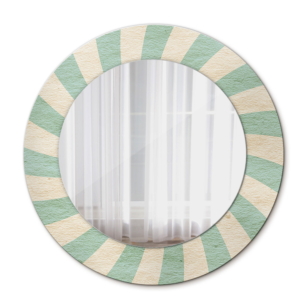 Okrągłe Lustro Ścienne Retro pastelowy wzór 50cm