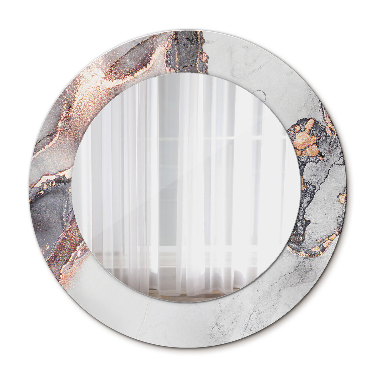 Lustro do Łazienki Glamour Abstrakcja marmur 50cm