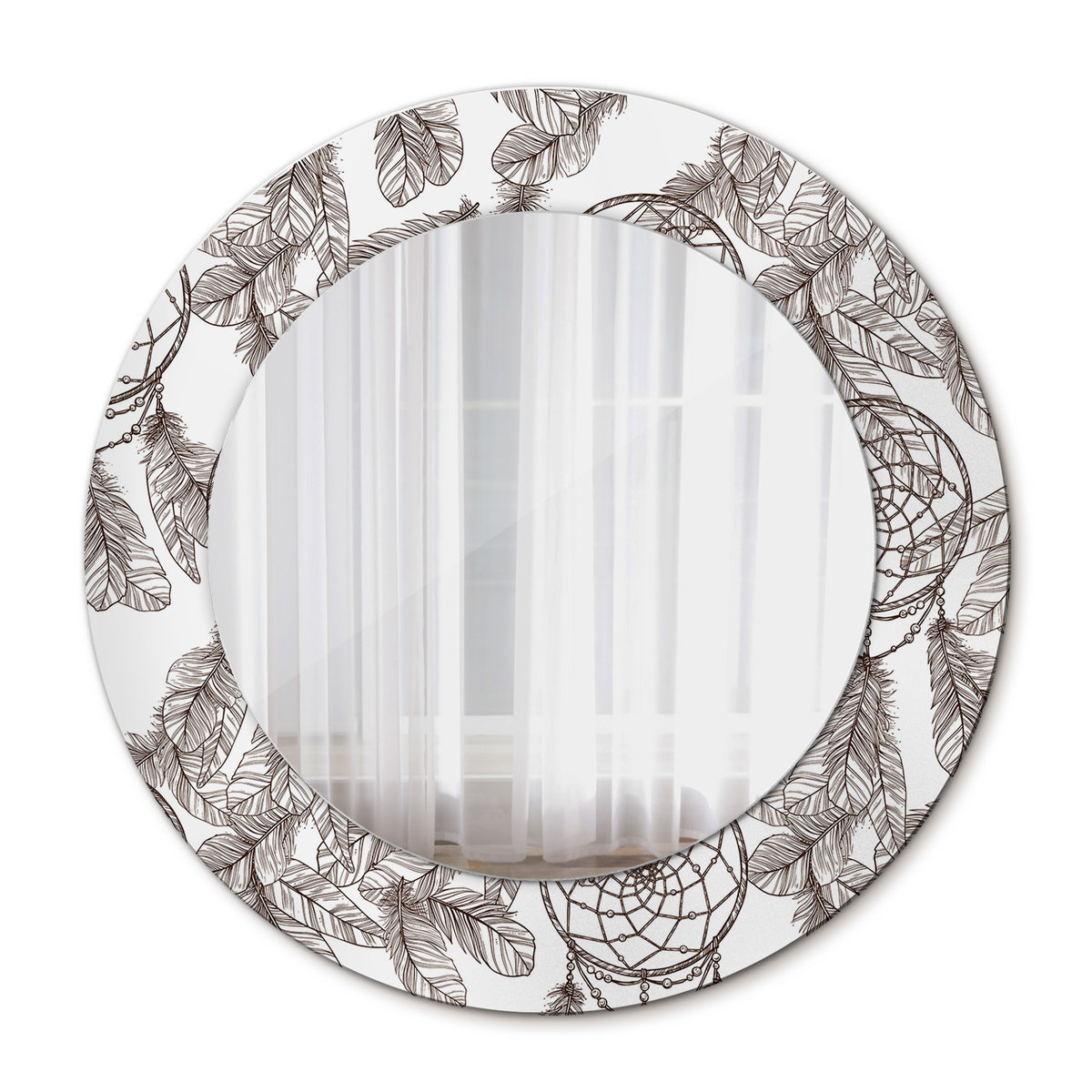 Nowoczesne Lustro Okrągłe Łapacz snów 50cm