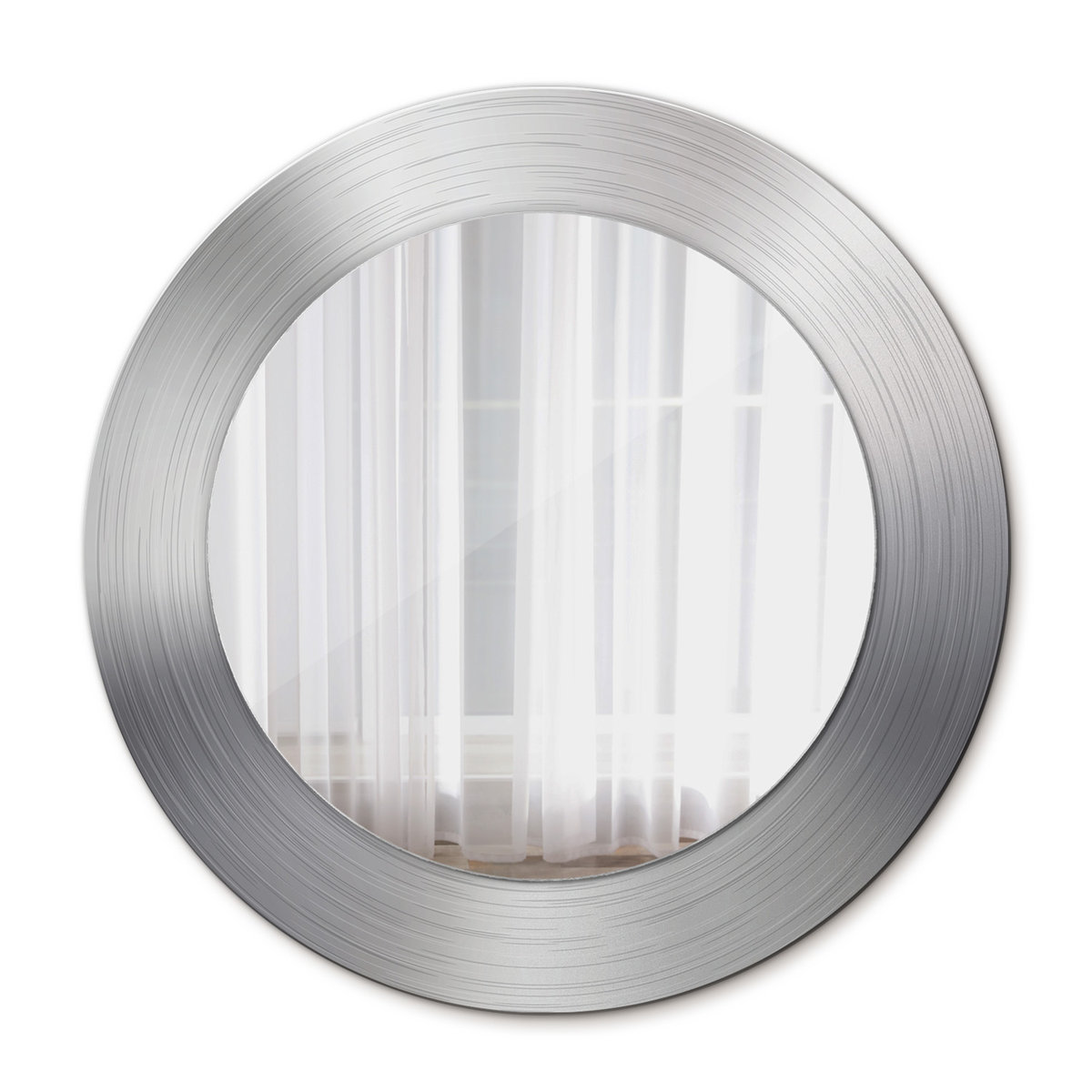 Okrągłe Lustro Ścienne Imitacja metalu 50cm