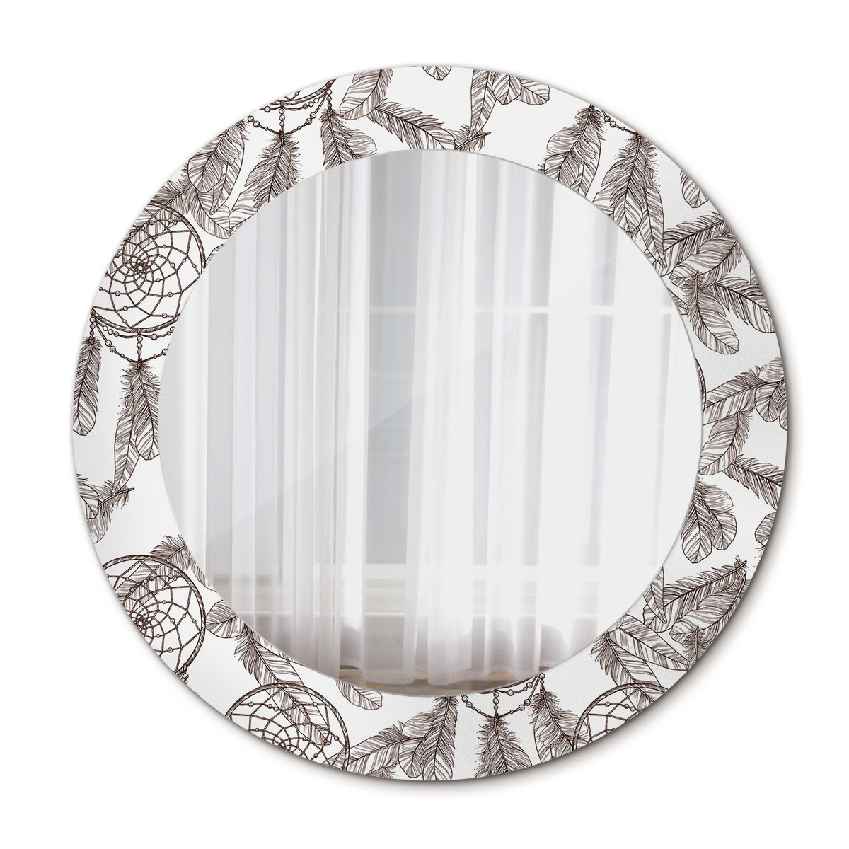 Nowoczesne Lustro Okrągłe Łapacz snów 60cm