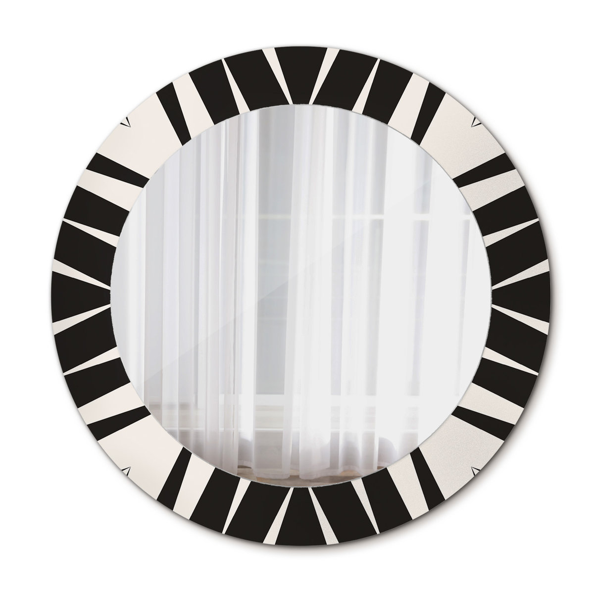 Okrągłe Lustro Ścienne Abstrakcja geometria 60cm