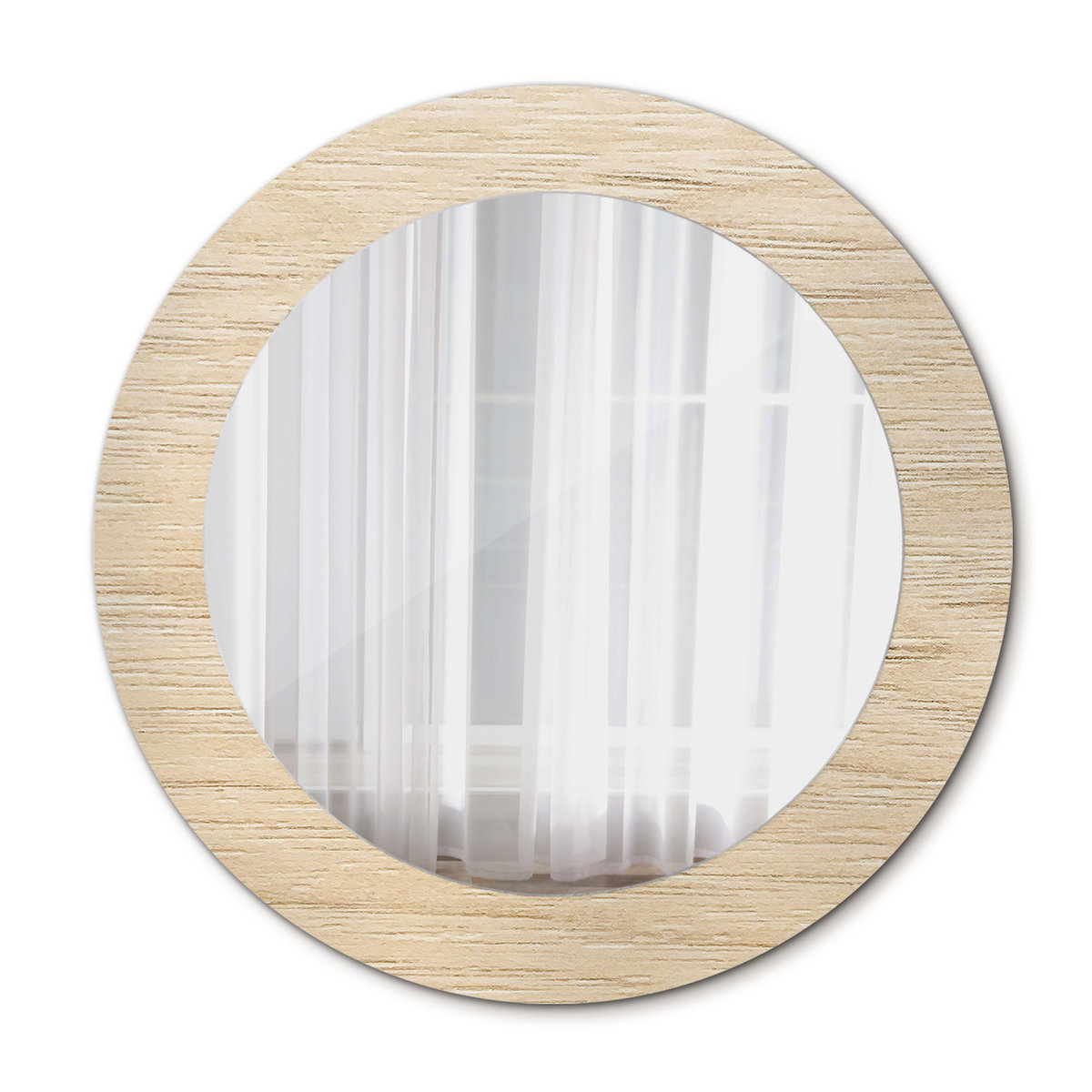 Ścienne Lustro Łazienkowe Jasne drewno 60cm