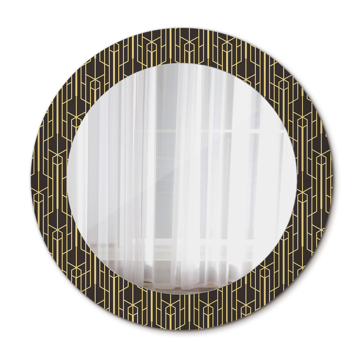 Nowoczesne Lustro Okrągłe Vintage geometria 60cm