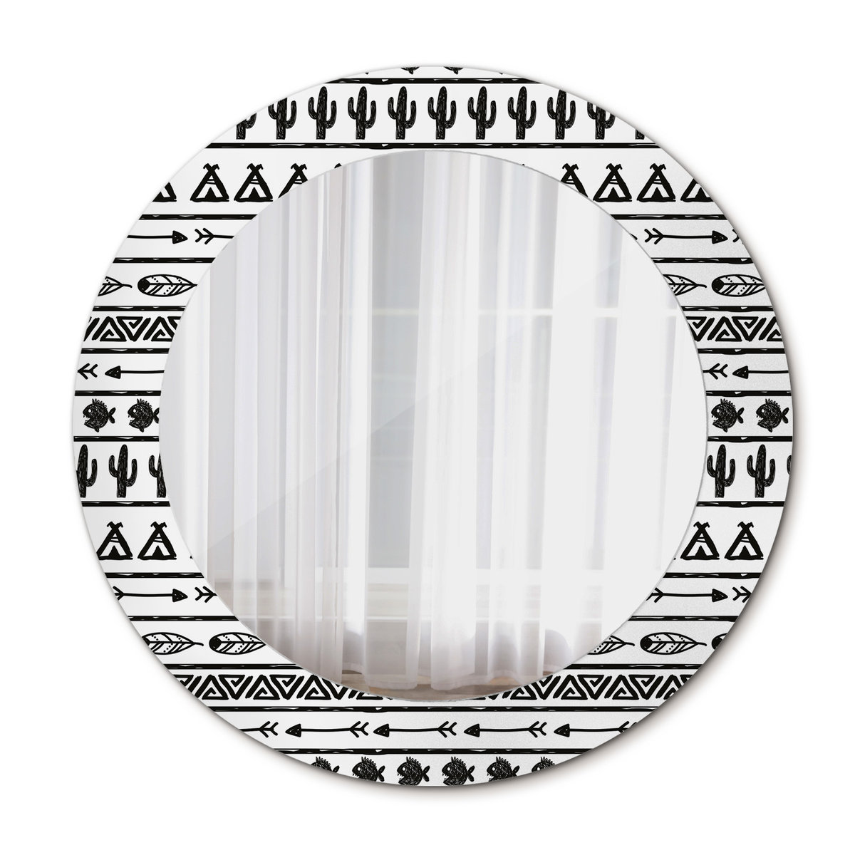Okrągłe Lustro Ścienne Boho minimalistyczny 60cm