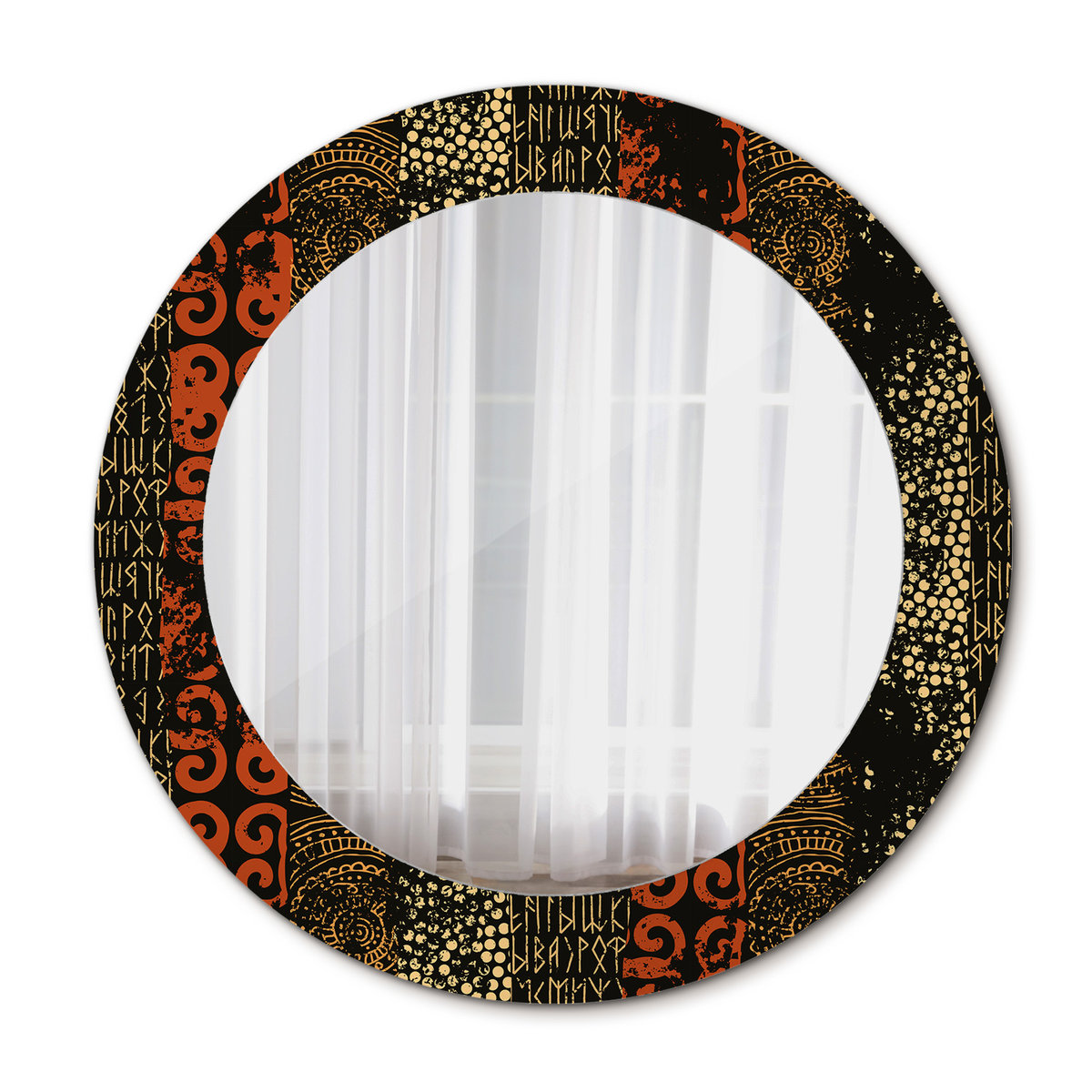 Okrągłe Lustro Grunge wzór 60cm