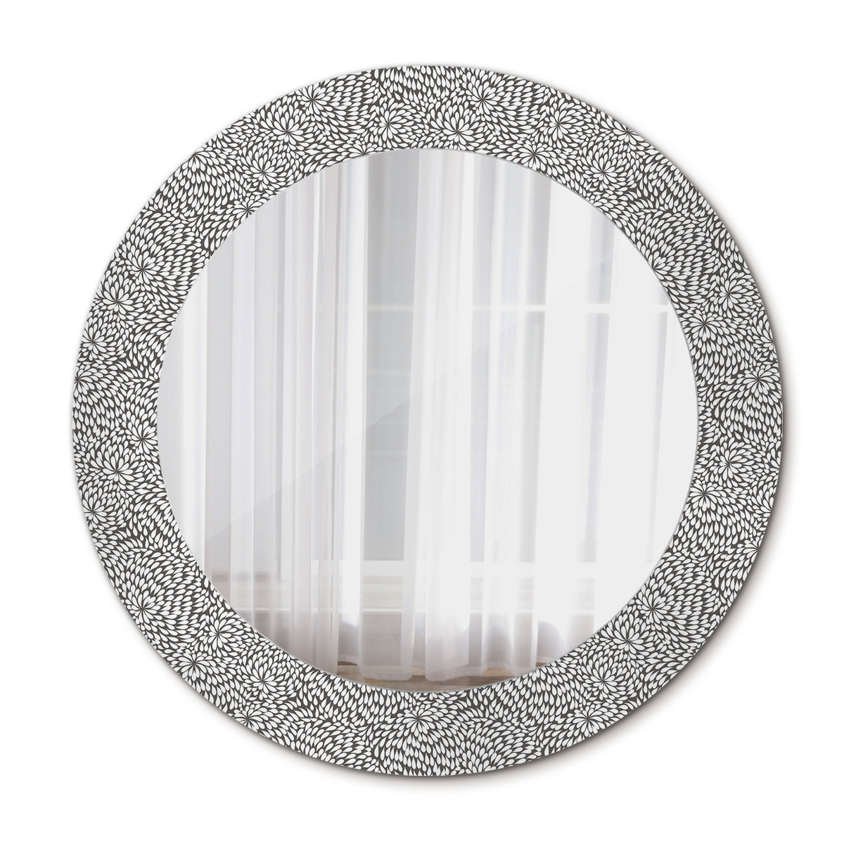 Ścienne Lustro Rama Glamour Kwiatowy wzór 60cm
