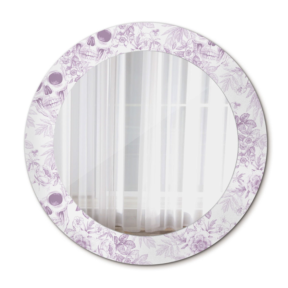 Okrągłe Lustro do Salonu Ścienne Czaszki 60cm