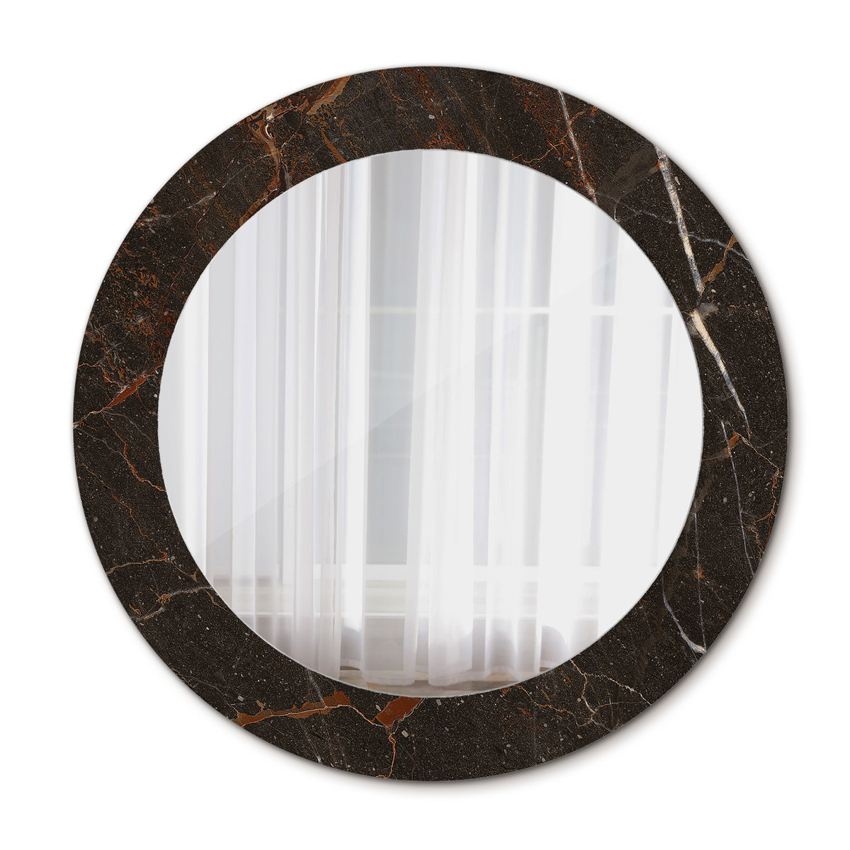 Ścienne Lustro Łazienkowe Brązowy marmur 60cm