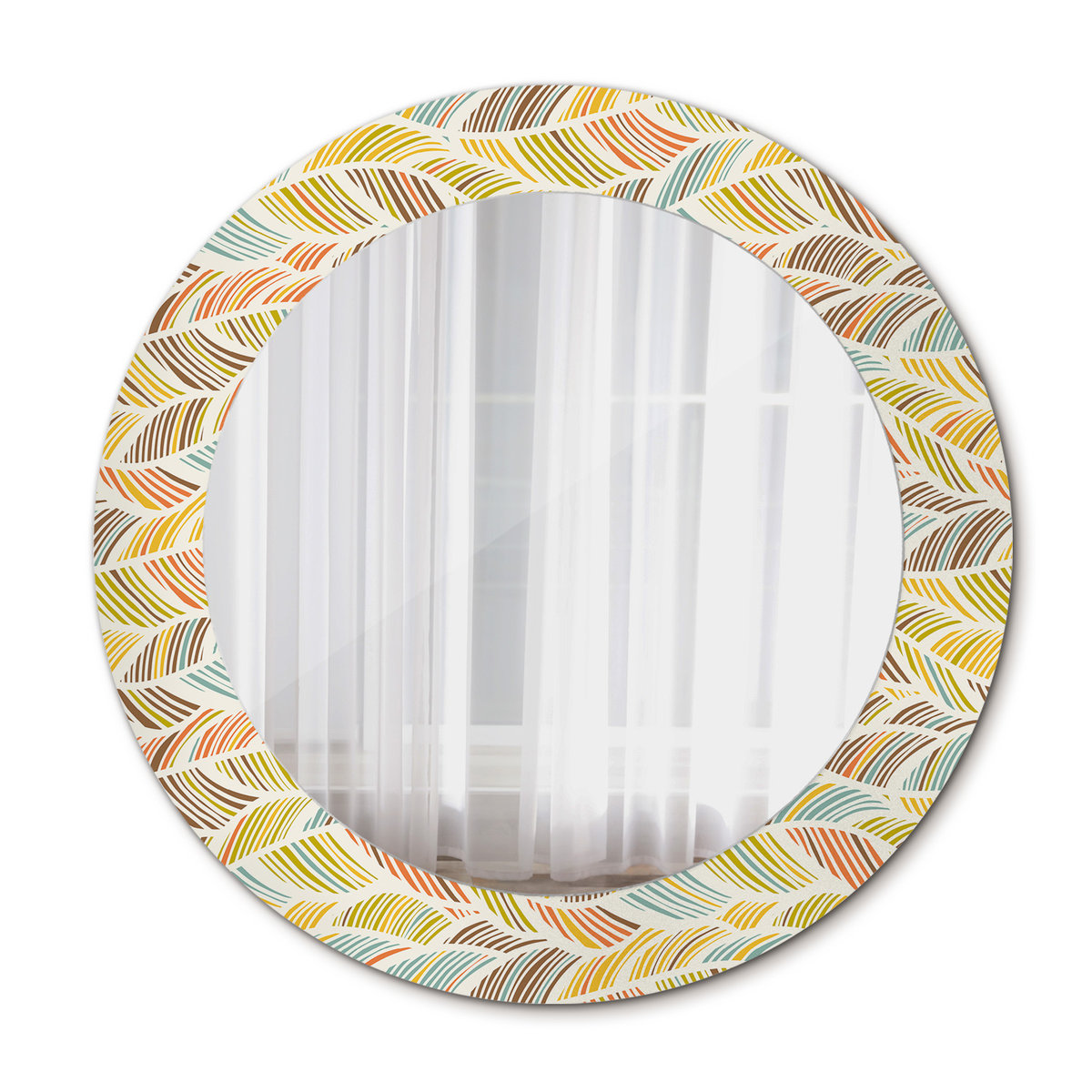 Nowoczesne Lustro w ramie Abstrakcyjny 60cm