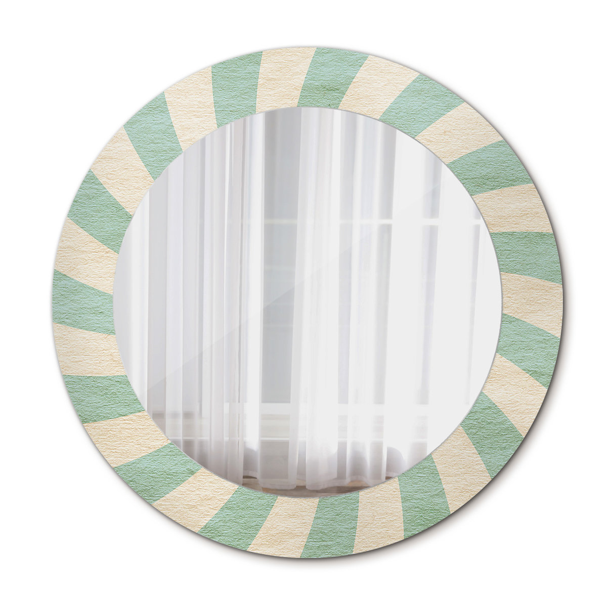 Okrągłe Lustro Ścienne Retro pastelowy wzór 60cm