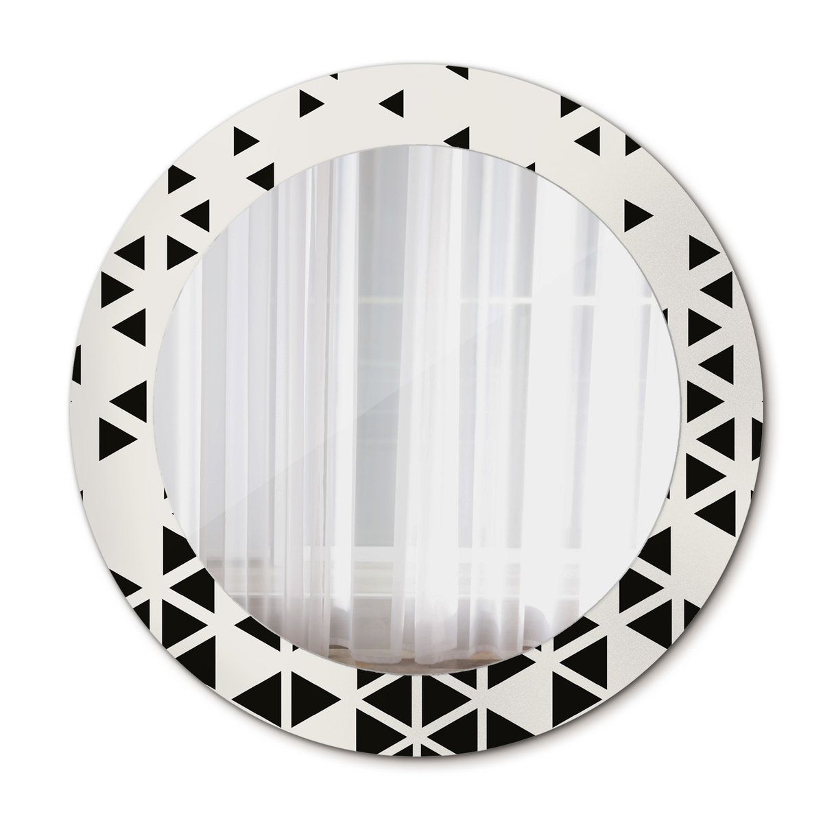 Okrągłe Lustro Abstrakcja geometryczna 60cm