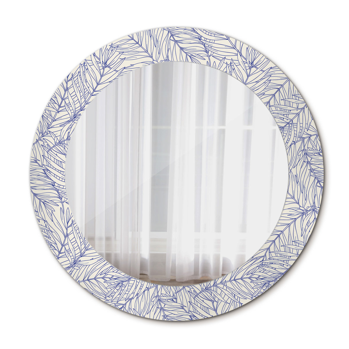 Okrągłe Lustro Tropikalna palma kontur 60cm