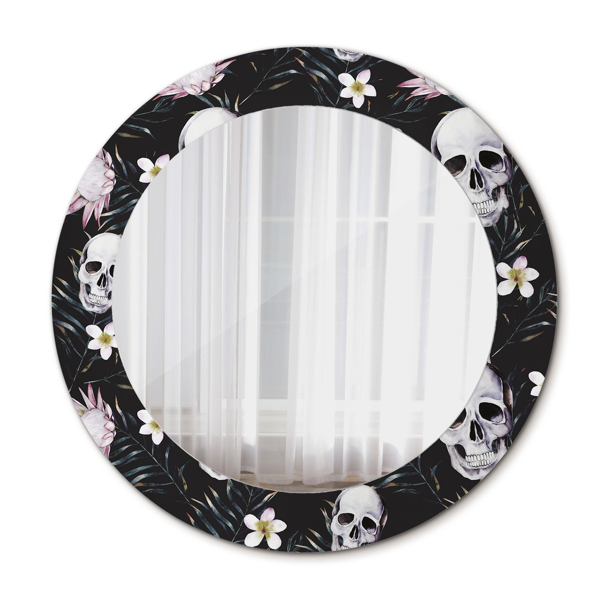Ścienne Lustro Rama Glamour Kwiaty czaszki 60cm