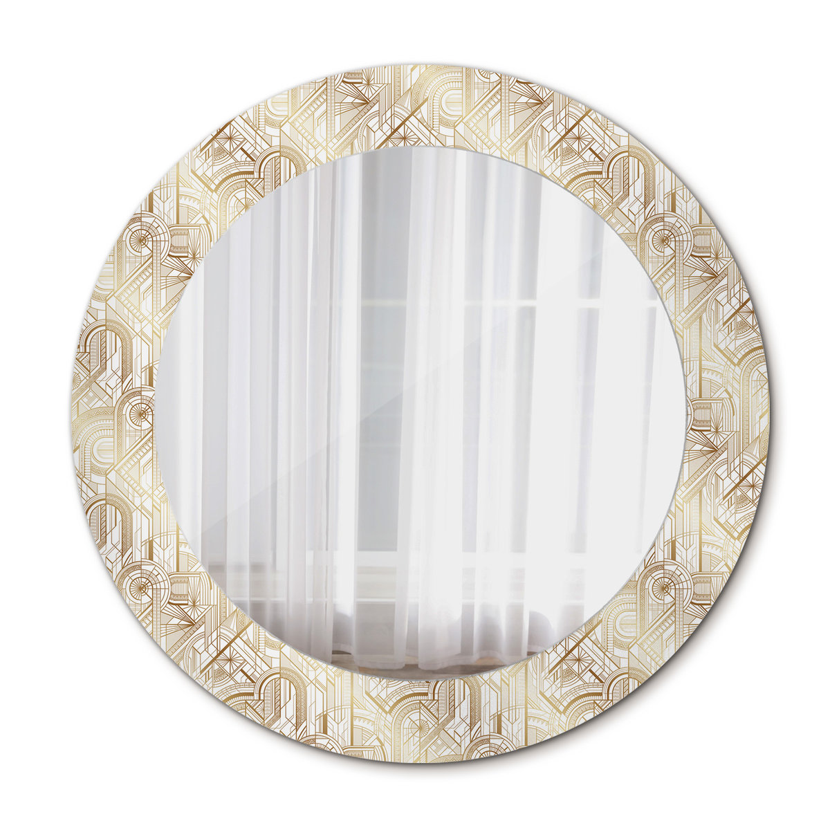 Okrągłe Lustro Ścienne Kompozycja art deco 60cm