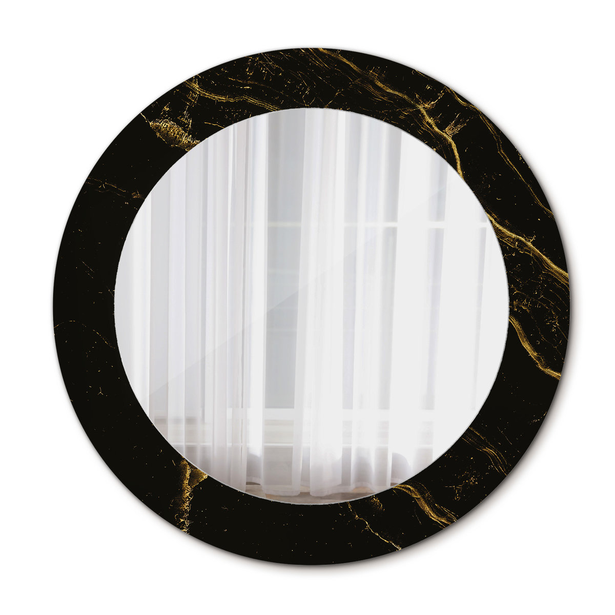 Lustro do Łazienki Glamour Czarny marmurek 60cm