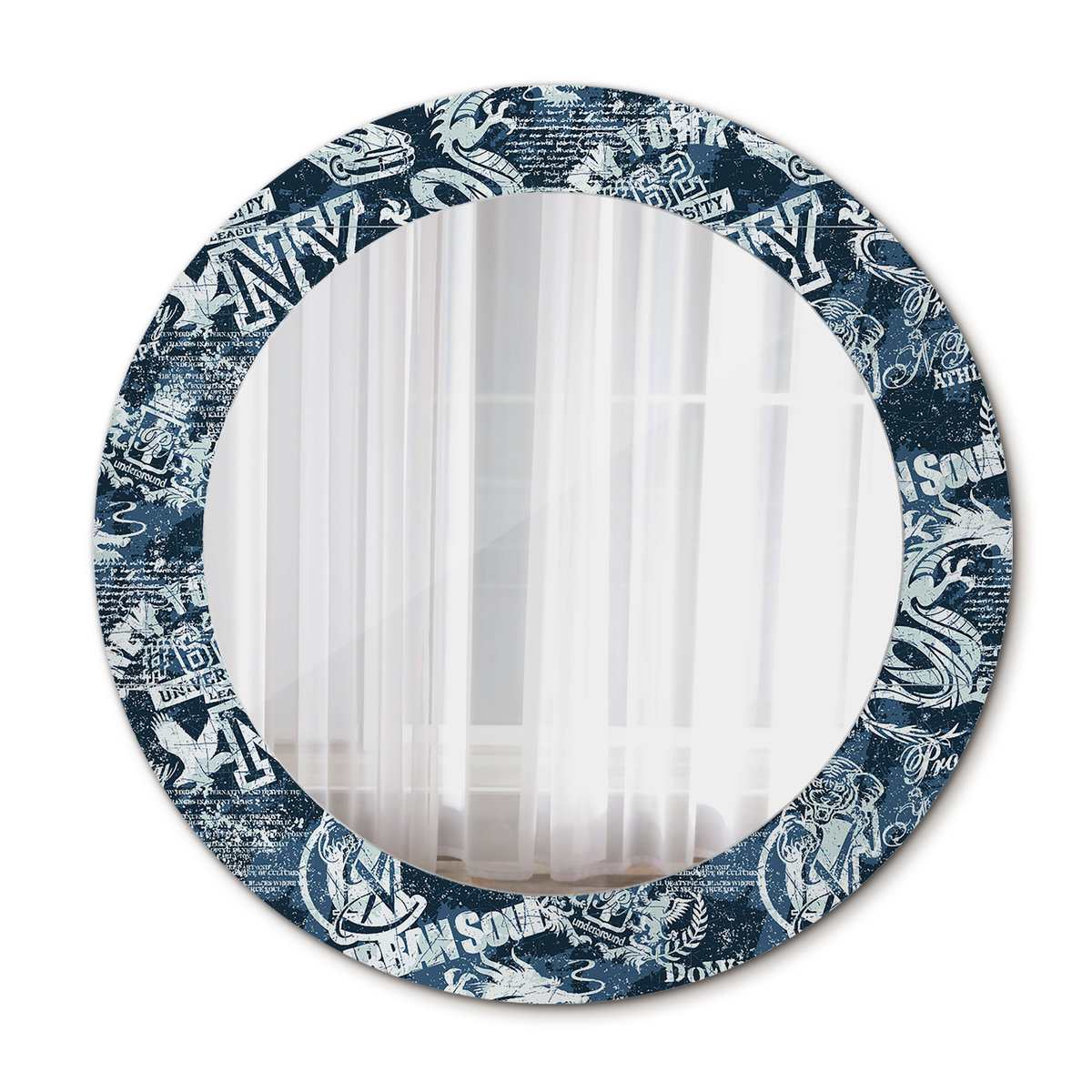 Lustro do Łazienki Glamour Kolaż nowy jork 60cm