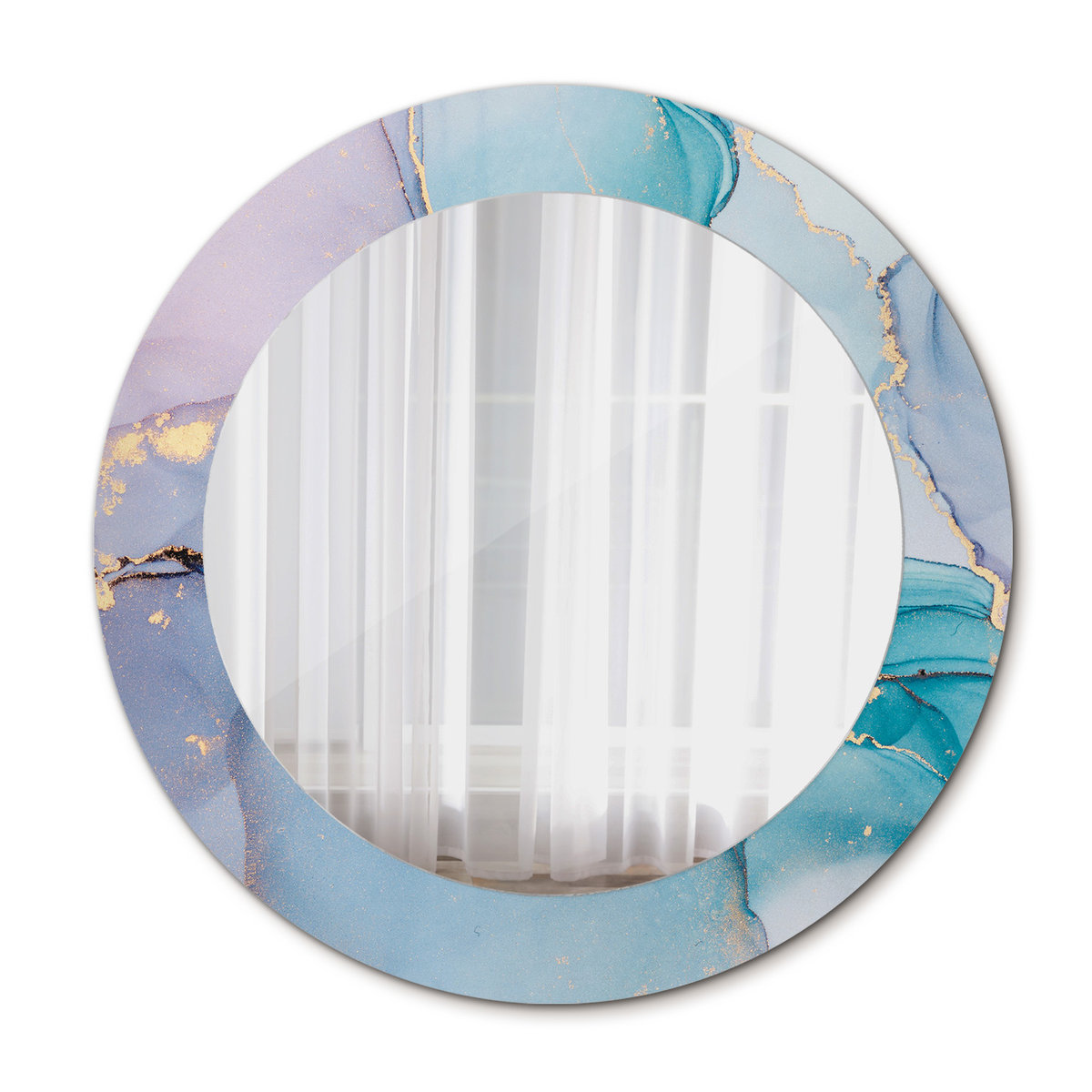 Nowoczesne Lustro w ramie Abstrakcyjny płyn 60cm