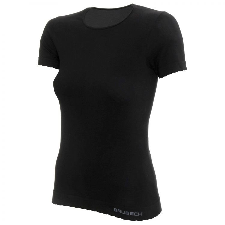 Damska koszulka termoaktywna Brubeck Women's T-Shirt SS Comfort Cotton | Black XL