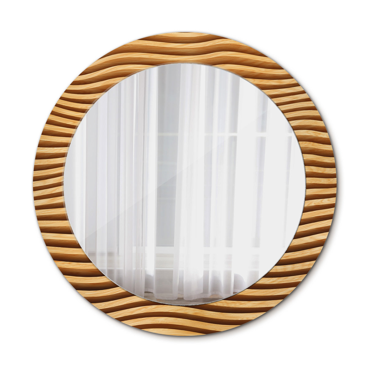 Nowoczesne Lustro do Łazienki Drewniana fala 70cm