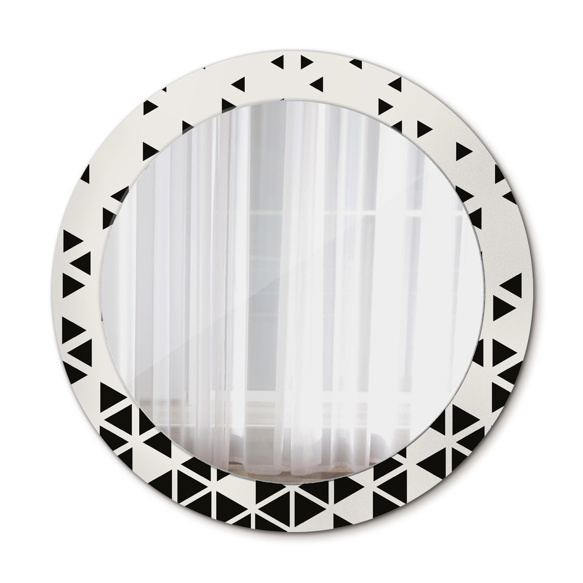 Okrągłe Lustro Abstrakcja geometryczna 70cm