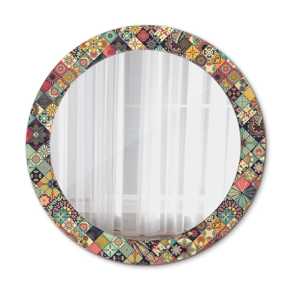 Nowoczesne Lustro w ramie Patchwork kafelki 70cm
